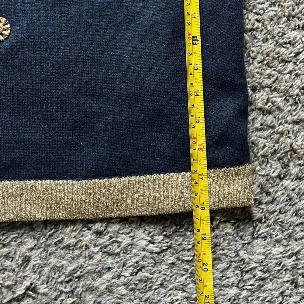 Adrienne Vittadini Angora Wool Sweater Womens Large Black w/Glitter Sun Pendant - Picture 7 of 7